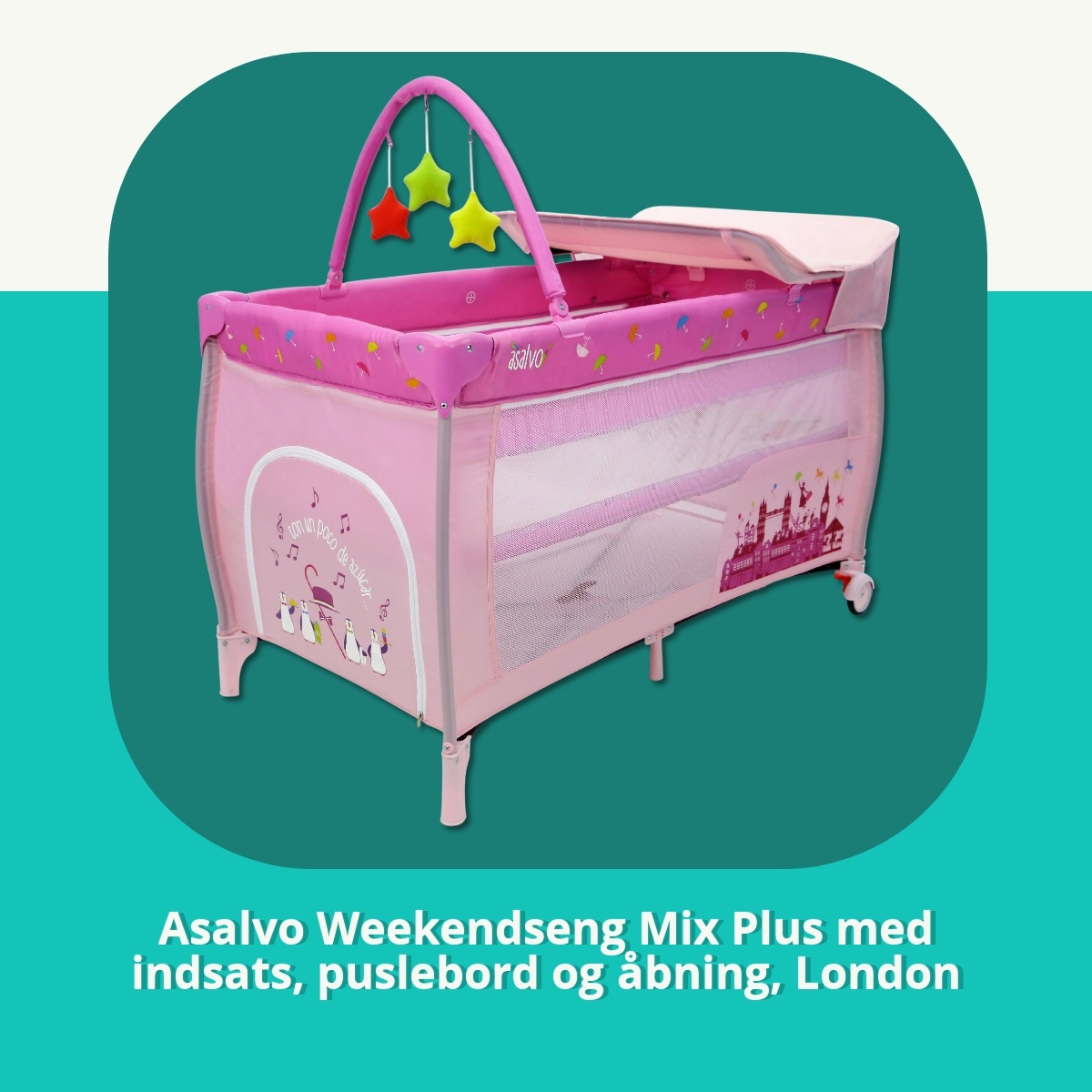 Anmeldelse af Asalvo Weekendseng Mix Plus med indsats, puslebord og åbning, London