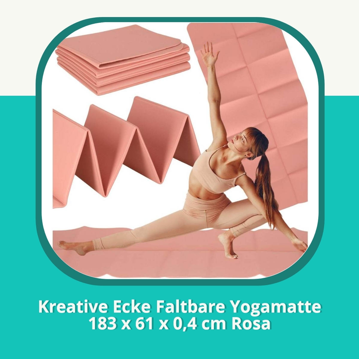 Anmeldelse af Kreative Ecke Faltbare Yogamatte 183 x 61 x 0,4 cm Rosa